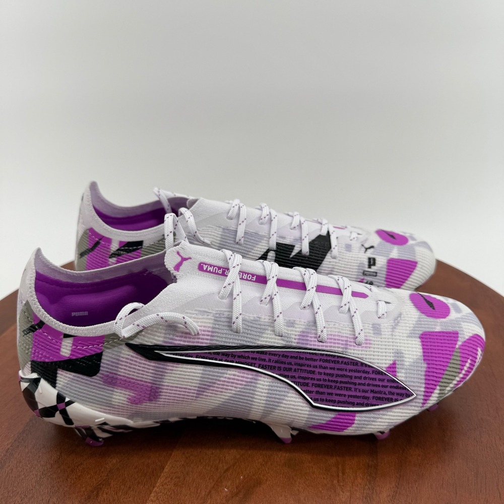 Puma Ultra Ultimate FG/AG Soccer Cleats White Purple Black 108410-01 Men 8 - Picture 1 of 11
